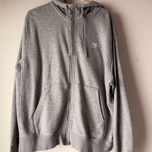 Nike Men's Heather Gray Zip-Up Hoodie